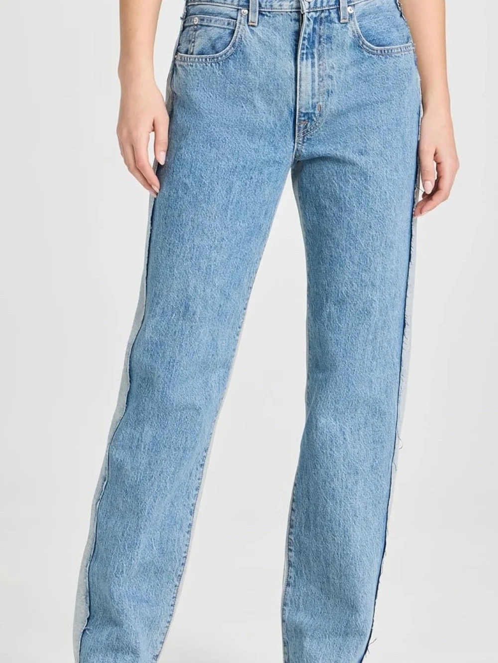 SLVRLAKE Re-Work London Paneled High-Rise Straight Leg Jeans